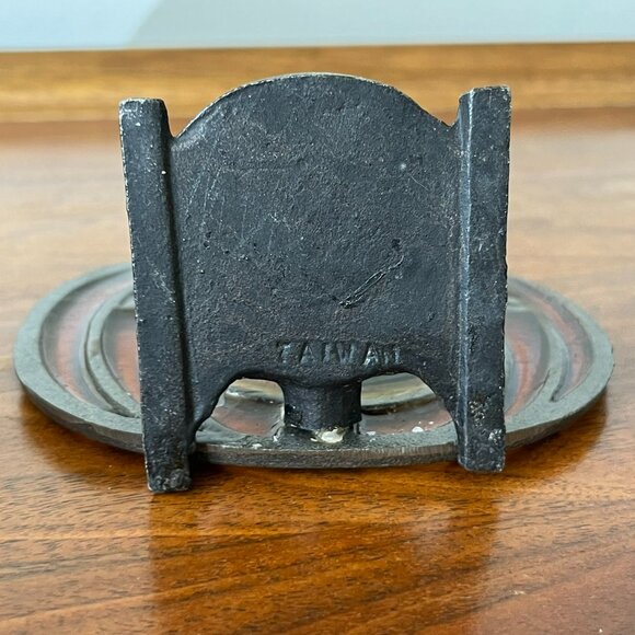 Vintage Jack-O-Lantern Tea Light Holder | Stained Glass & Cast-Iron Halloween - Picture 7 of 10